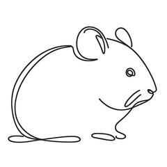 Minimalist mouse illustration in black and white