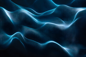 Obraz premium abstract wavy blue background. waves from many lines. digital space. holographic background
