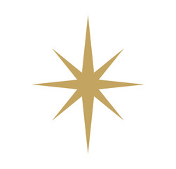 Christmas star icon. PNG illustration on transparent background.