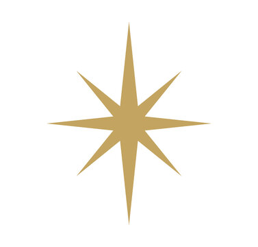 Christmas star icon. PNG illustration on transparent background.