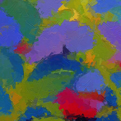 Naklejka premium Oil paintings and various flowers such as cats, dogs, chrysanthemums, roses, peonies, and fruits are beautiful