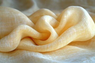 Fototapeta premium Yellow fabric with a very soft texture on it