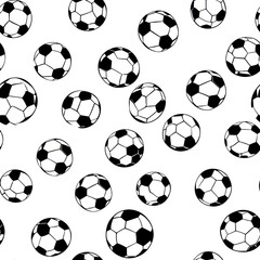 Obraz premium Vertical Football seamless soccer ball pattern, sport design background.