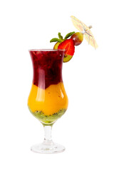 Tropical Fruit Cocktail  isolated on transparent or white background