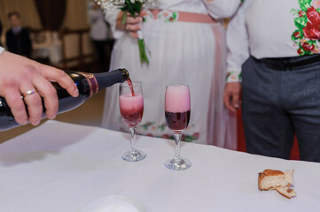 Celebratory Toast with Sparkling Wine at a Festive Gathering