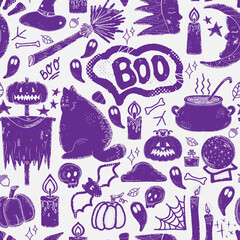 Halloween Autumn Mystical Retro Vintage Pattern