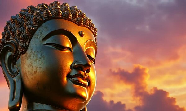 buddha head in the sun