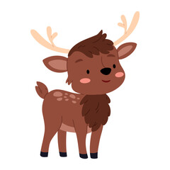 Fototapeta premium Cute deer on a white background.Wildlife, Christmas concept