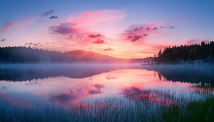 Obraz premium sunrise over the lake