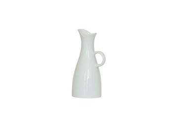 Porcelain white jug isolated on white background