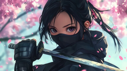 beautiful anime ninja girl