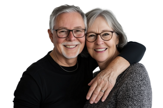 Smiling Senior Couple Portrait - Love and Happiness