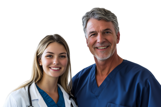 Smiling Medical Professionals: Doctor and Nurse Teamwork in Healthcare