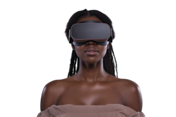 Woman Wearing Virtual Reality Headset, Exploring the Digital World