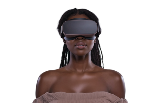 Woman Wearing Virtual Reality Headset, Exploring the Digital World