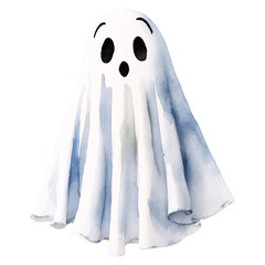 Creepy Halloween watercolor clipart ghosts, Halloween background for creating layouts and templates
