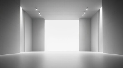 Minimalist White Room with Light