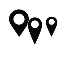 Fototapeta premium a black and white icon of three map pointers