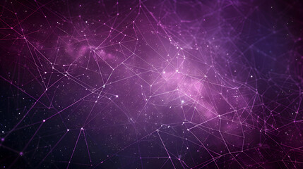 Fototapeta premium A deep purple background with intricate, thin white lines forming a symmetrical geometric pattern, evoking the appearance of a starry night sky