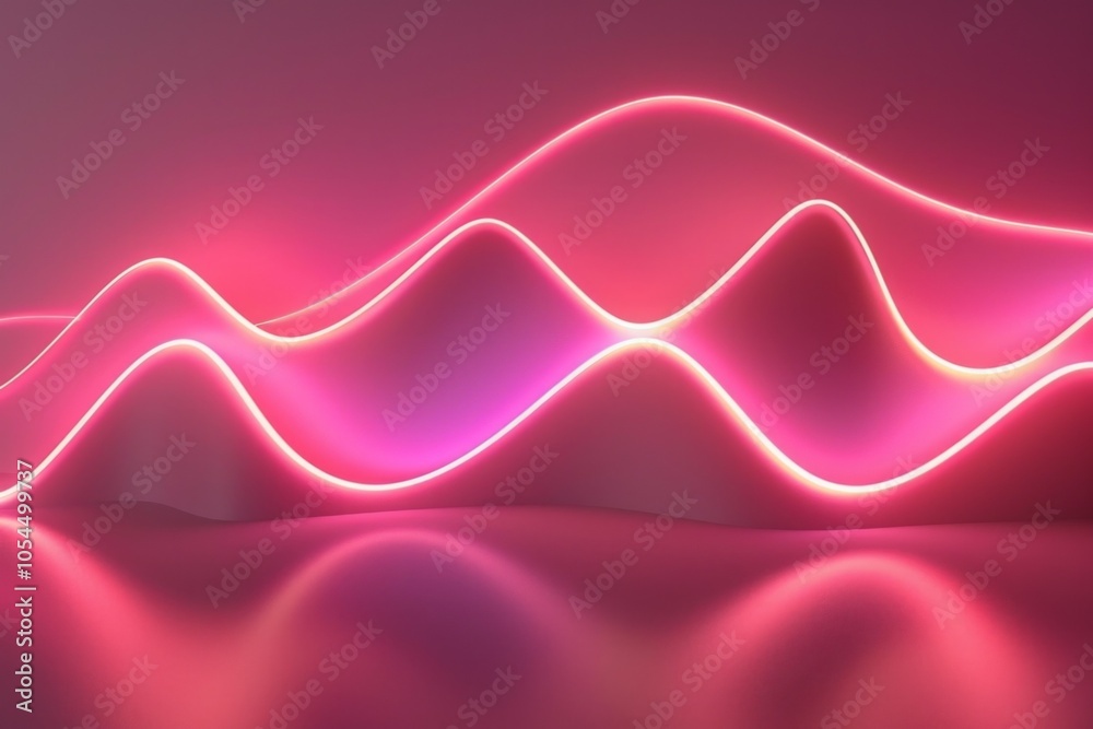 Canvas Prints experience the elegance of a wave of glowing lines, small particles flowing seamlessly in an abstrac