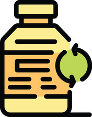Medicine bottle with recycling symbol showing circular economy for drugs and pharmaceutical waste