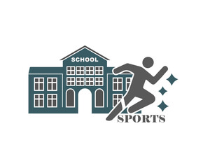 School and running men sports combined logo