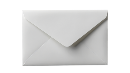 closed white envelope on transparent background