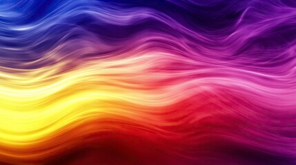 Obraz premium Dark grainy color gradient wave background, purple red yellow blue colors banner poster cover abstract design, black copy space