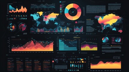 Data visualization dashboard featuring various charts and graphs for analysis.
