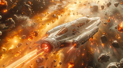 Spaceship Navigating Through an Asteroid Field