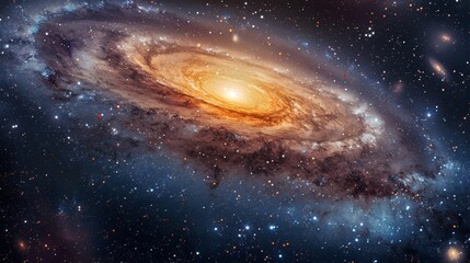Obraz premium Spiral Galaxy in Deep Space: A Celestial Tapestry