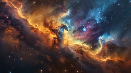 Obraz premium Horsehead Nebula: A Cosmic Tapestry of Stars and Dust