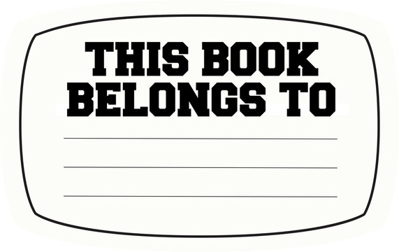 This Book Belongs To - Blank Label Sticker for Composition Notebook Personalization