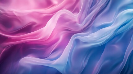 Fototapeta premium Pink and blue flowing silk fabric texture, abstract background. Elegance and softness concept