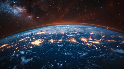 Obraz premium Earth at Night: A Cosmic View of Our Planet