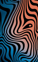 Abstract blue and orange wavy lines background for modern design projects   