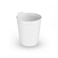 White Plastic Cup with Lid Designed for Hot Beverages
