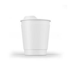 White Plastic Cup with Lid Designed for Hot Beverages
