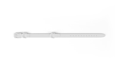 White adjustable belt with matching buckle in circular shape