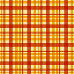 Orange and  Yellow Autumn Plaid, Seamless Vector Repeating Pattern Tile Design