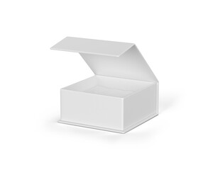 Minimalist White Rectangular Box with Rounded Edges and Smooth Material