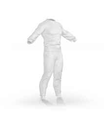 White Sports Suit with Zipper Jacket and Comfortable Fit for Athletic Activities - Half Side View