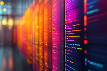 SEO page layout displaying meta tags, alt text for images, and keyword density in colorful boxes.