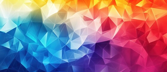 Obraz premium A vibrant abstract geometric pattern featuring a gradient of colors from blue to red.