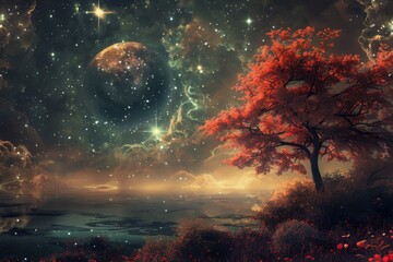Fototapeta premium Autumn represented by cosmos in the scenery