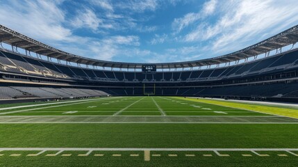 Image of empty football stadium background. You can put your design