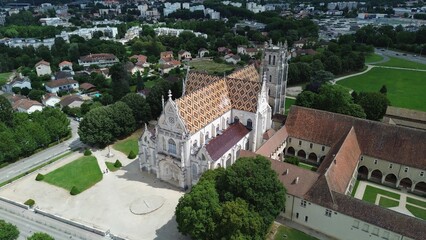 drone photo brou royal monastery france europe