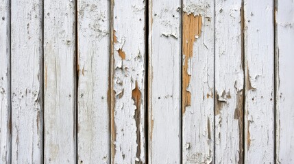 Vintage white wood background - Old weathered wooden plank painted in white color