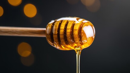 honey dripping from a dipper
