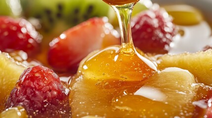 fruit salad and honey